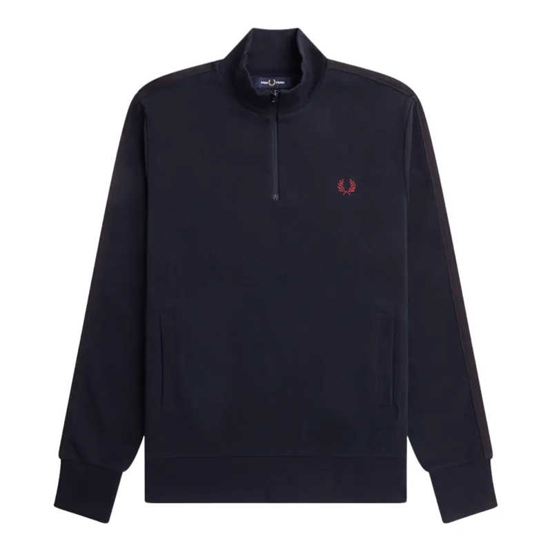 Fred Perry Taped Half Zip Track Top Navy