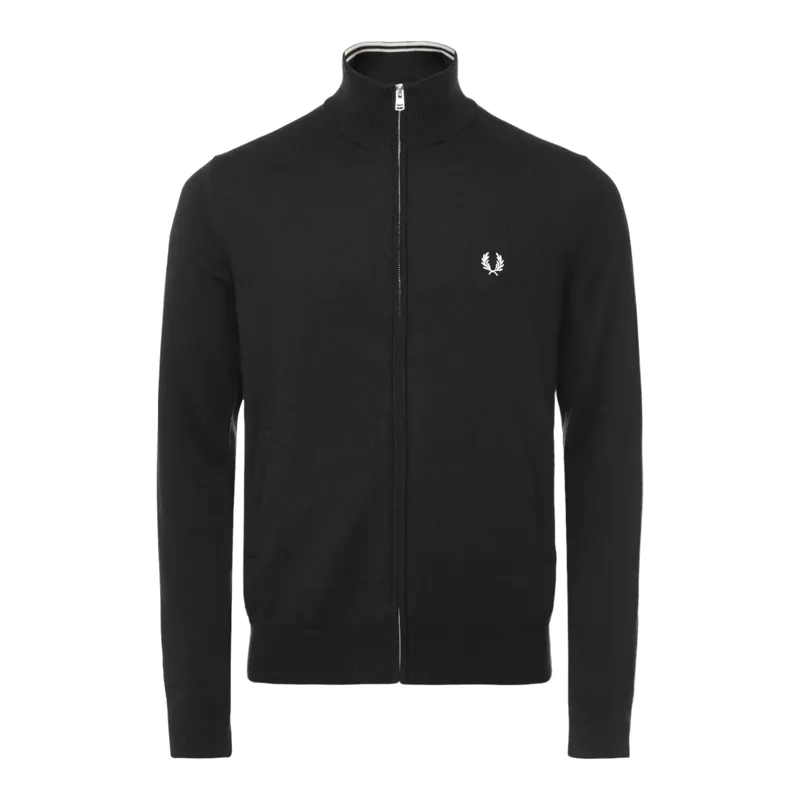 Fred Perry K4534-102 Mens Classic Zip Through Cardigan Black