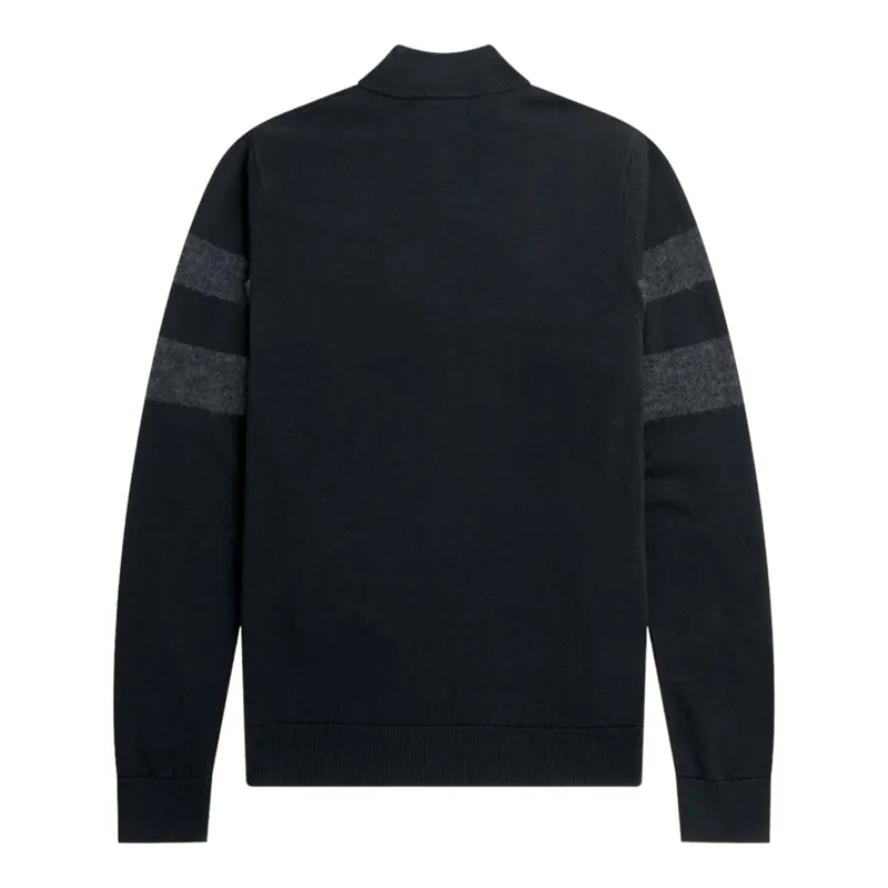 Fred Perry Tipped Half Zip Jumper Black/Grey-3