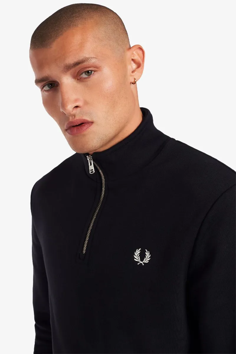 Fred Perry Half Zip Sweatshirt Black -3