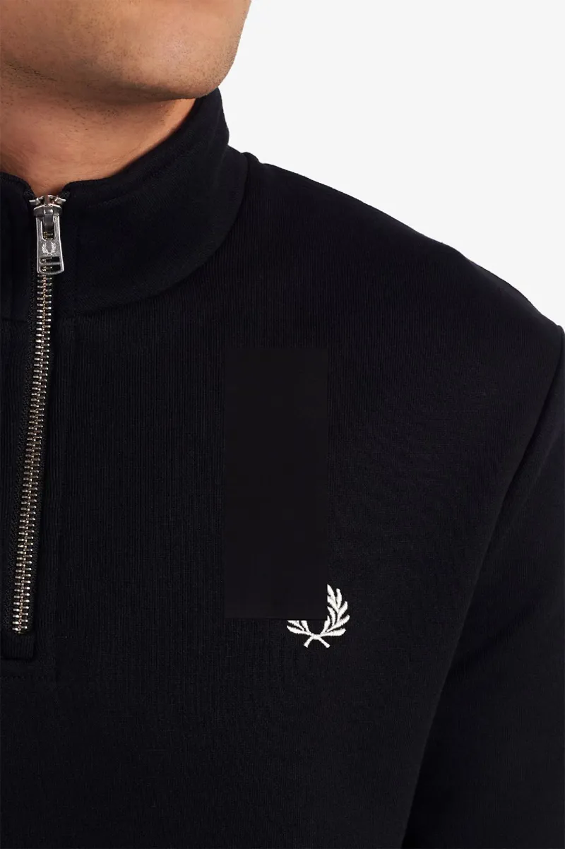 Fred Perry Half Zip Sweatshirt Black -2