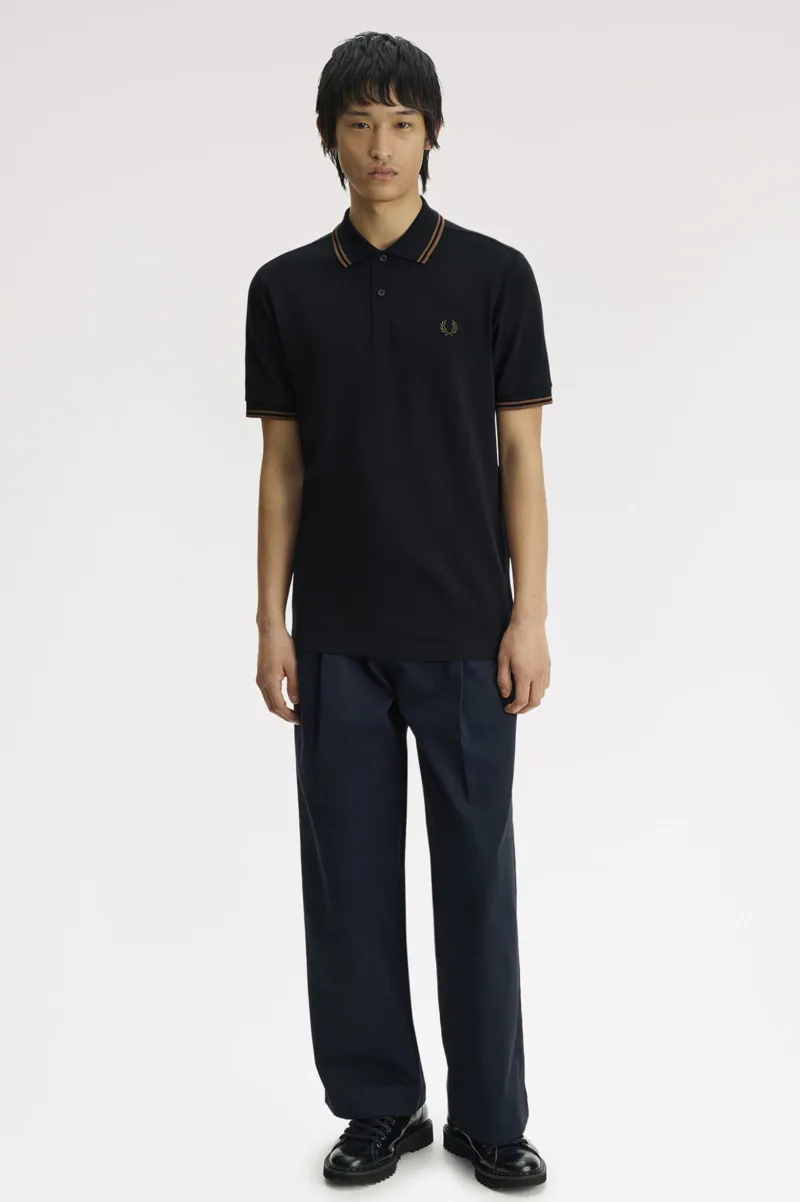 Fred Perry M3600-48D Polo T-shirt Navy / Bronze / Bronze-3
