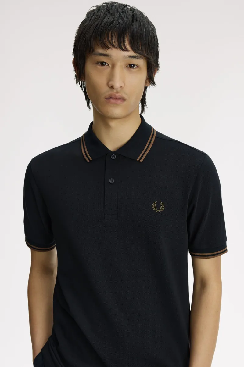 Fred Perry M3600-48D Polo T-shirt Navy / Bronze / Bronze-4