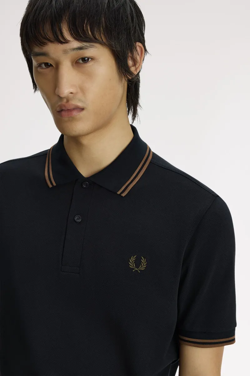 Fred Perry M3600-48D Polo T-shirt Navy / Bronze / Bronze-5