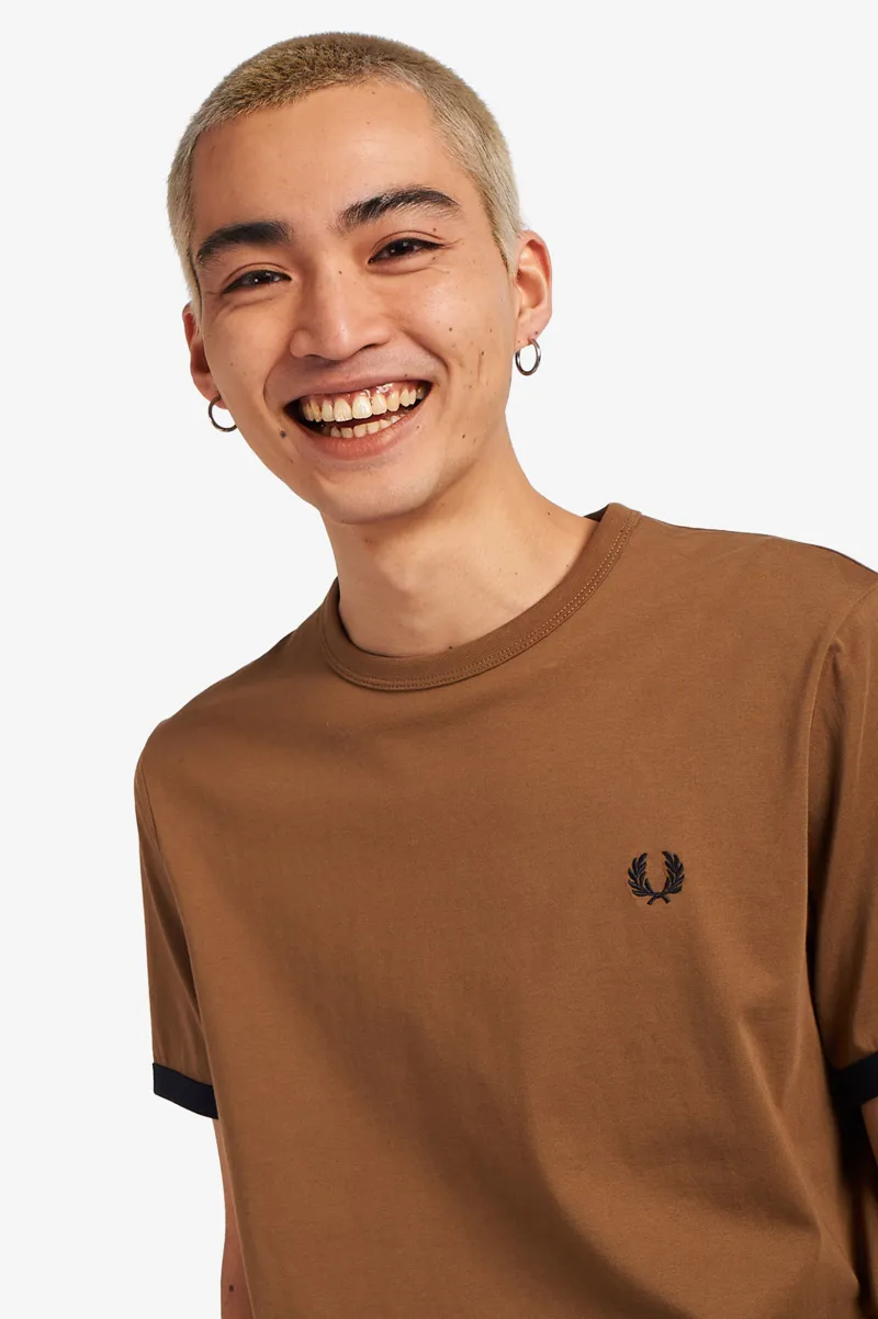 Fred Perry M3519-P96 Ringer T-shirt Shaded Stone XL and XXL ONLY-1