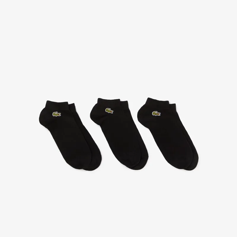 Lacoste 3 pack Ankle Socks Croc Logo Black