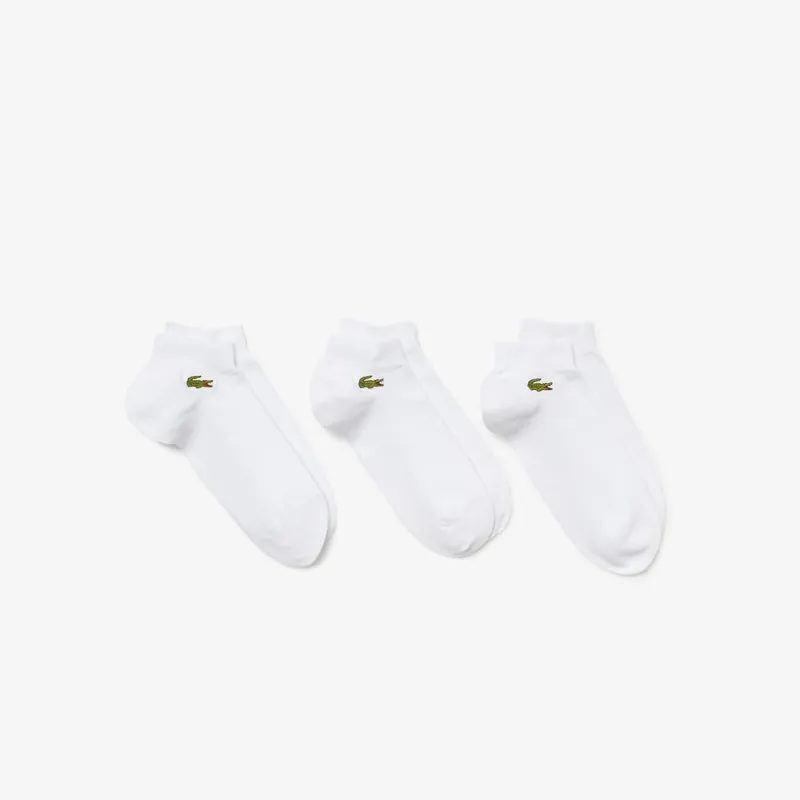 Lacoste 3 pack Ankle Socks Croc Logo White