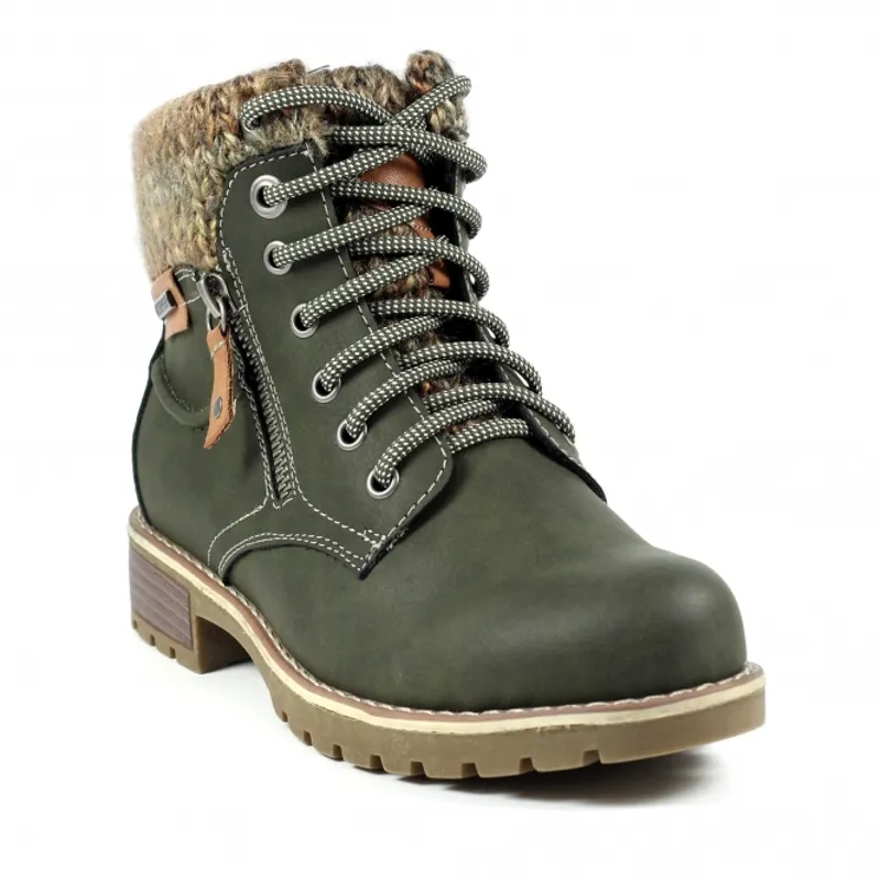 Lunar Millie knitted ankle boot Green