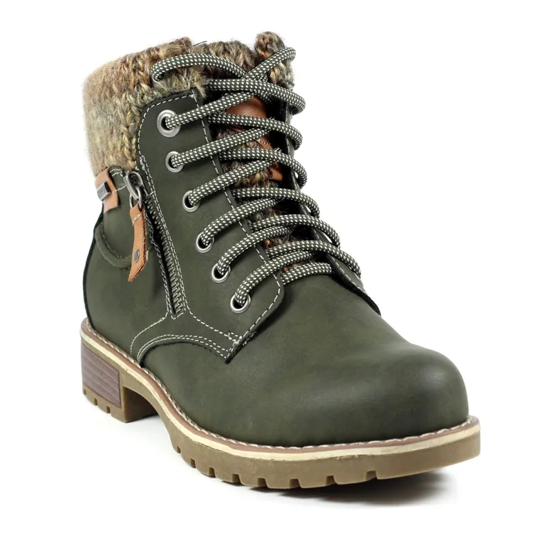 Lunar Millie knitted ankle boot Green-2