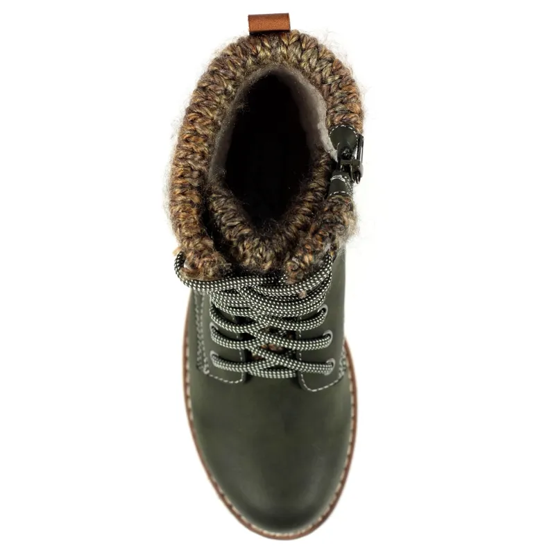 Lunar Millie knitted ankle boot Green-4