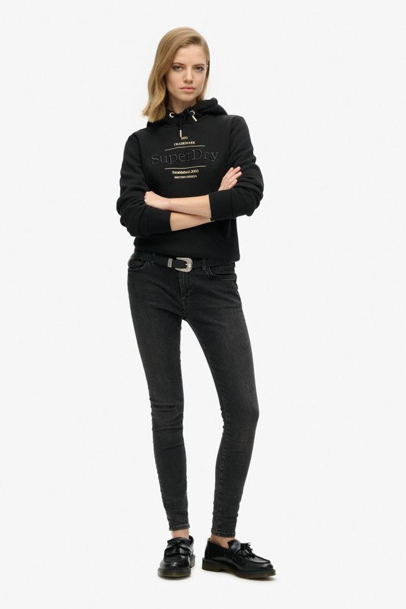 Superdry luxe metallic hoodie Black-4