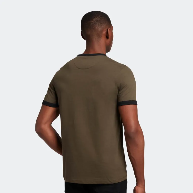 Lyle and Scott Ringer T-shirt Olive LARGE ONLY -2