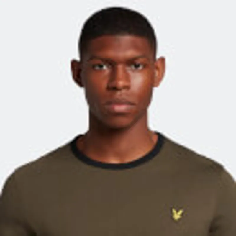 Lyle and Scott Ringer T-shirt Olive LARGE ONLY -3