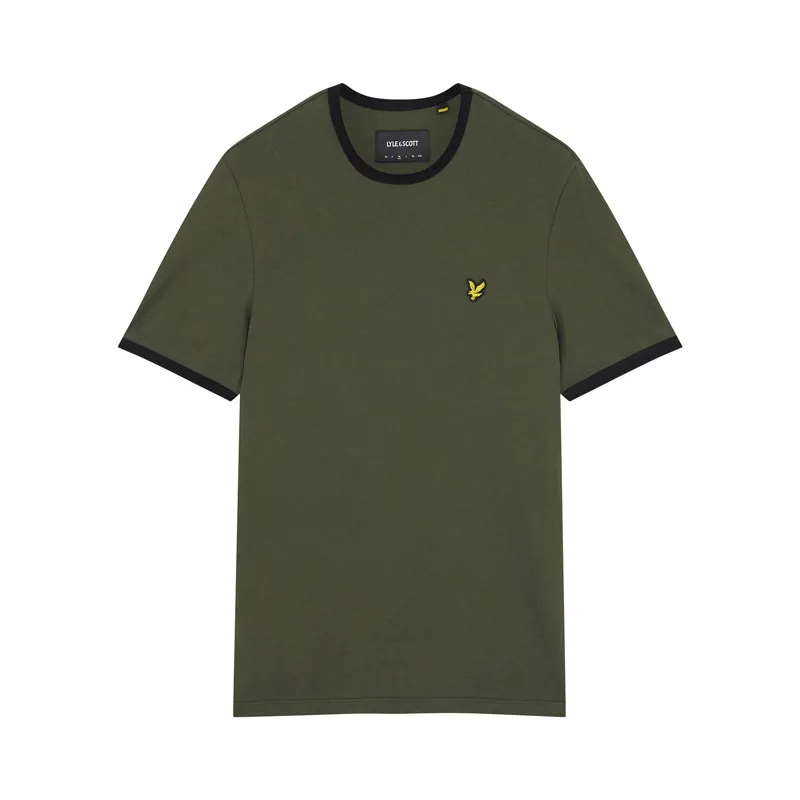 Lyle and Scott Ringer T-shirt Olive LARGE ONLY 