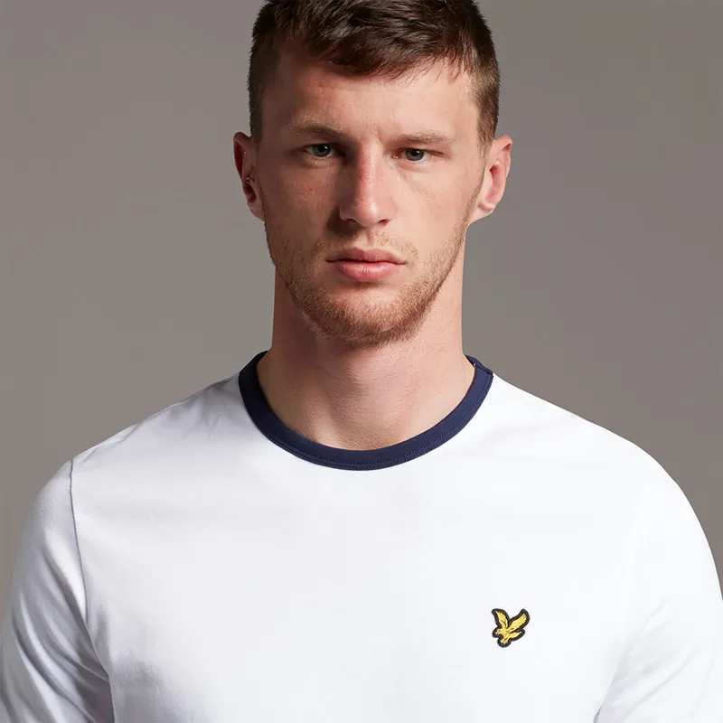 Lyle and Scott Ringer T-shirt White/Navy XXL ONLY -3