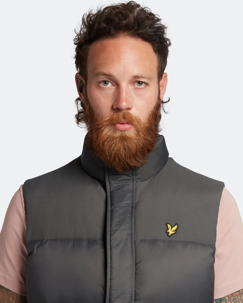 Lyle and Scott Wadded Gilet Gunmetal-1