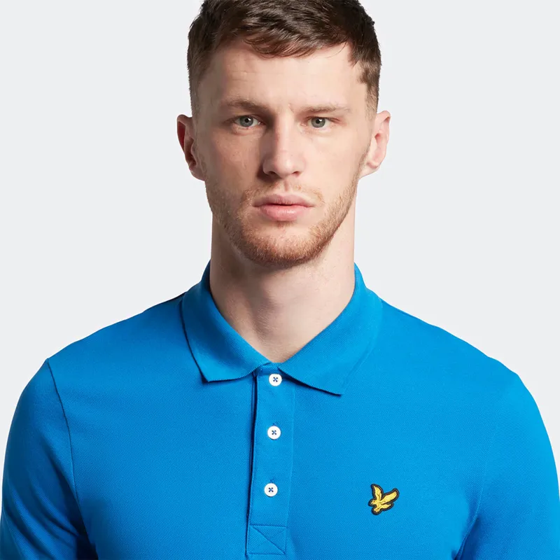 Lyle and Scott Plain Polo T-shirt Bright Blue MEDIUM ONLY LAST ONE-3