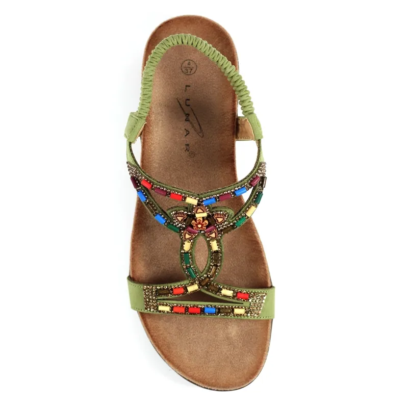 Lunar Mariella beaded sandal Khaki -4