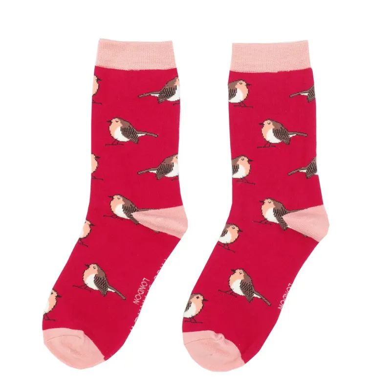 Miss Sparrow Robins socks Pink