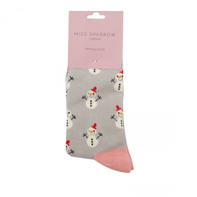 Miss Sparrow snowmen socks Silver-1