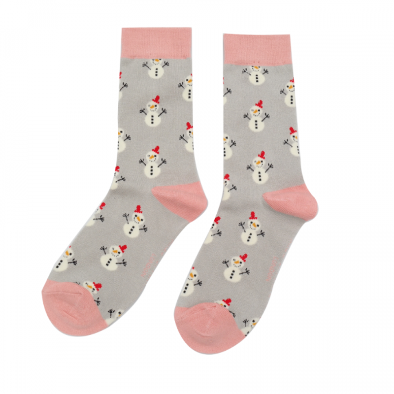 Miss Sparrow snowmen socks Silver
