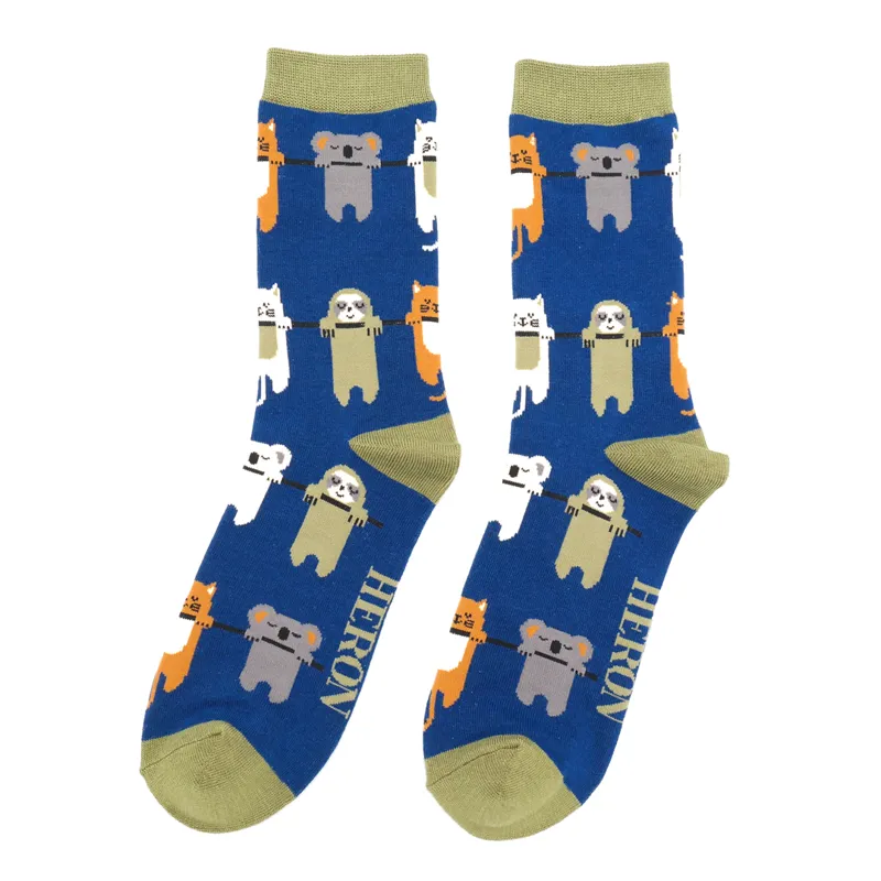 Mr Heron MH272 Bamboo Hanging Around Socks Navy