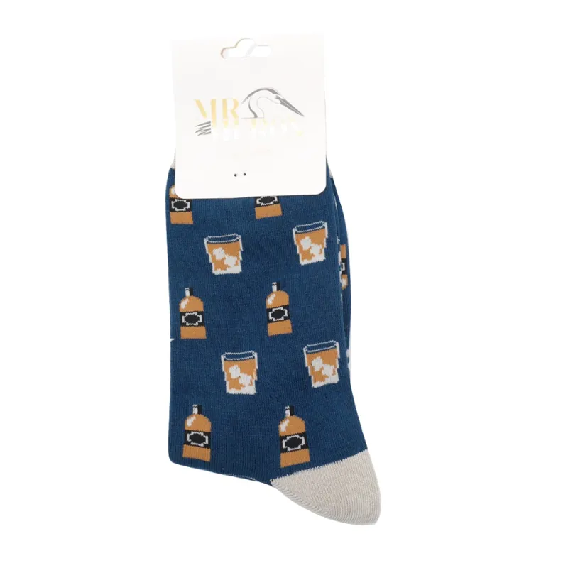 Mr Heron MH255 Bamboo Whiskey Socks Navy-1
