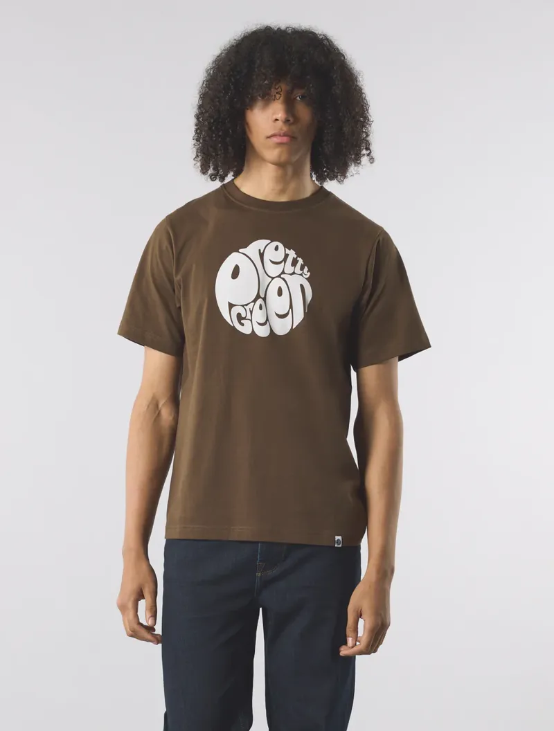 Pretty Green Gillespie Logo T-shirt Chocolate Brown-1