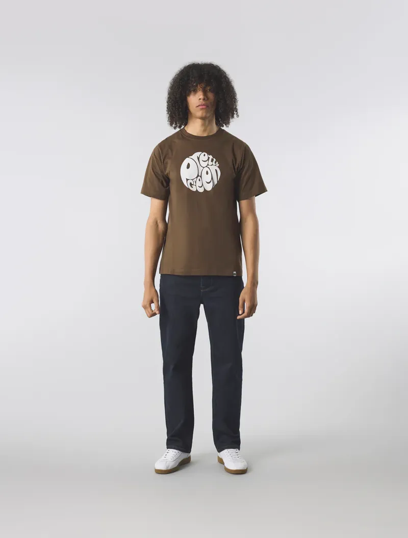 Pretty Green Gillespie Logo T-shirt Chocolate Brown-3