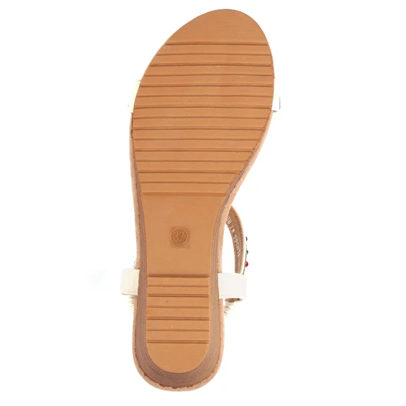 Lunar Reese beaded wedge sandal White-4