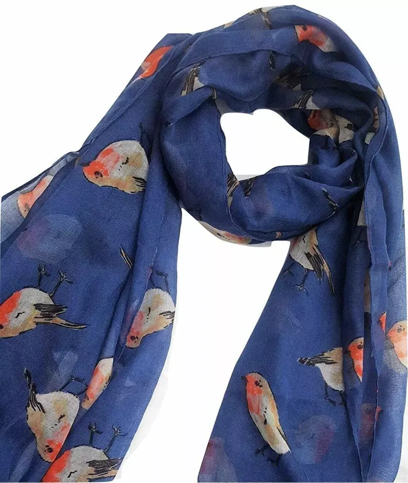 Passion Accessories robin print scarf Navy