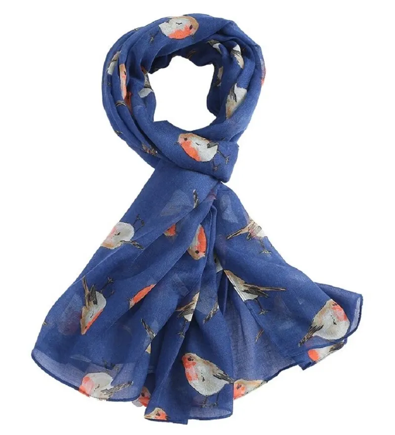 Passion Accessories robin print scarf Navy-1