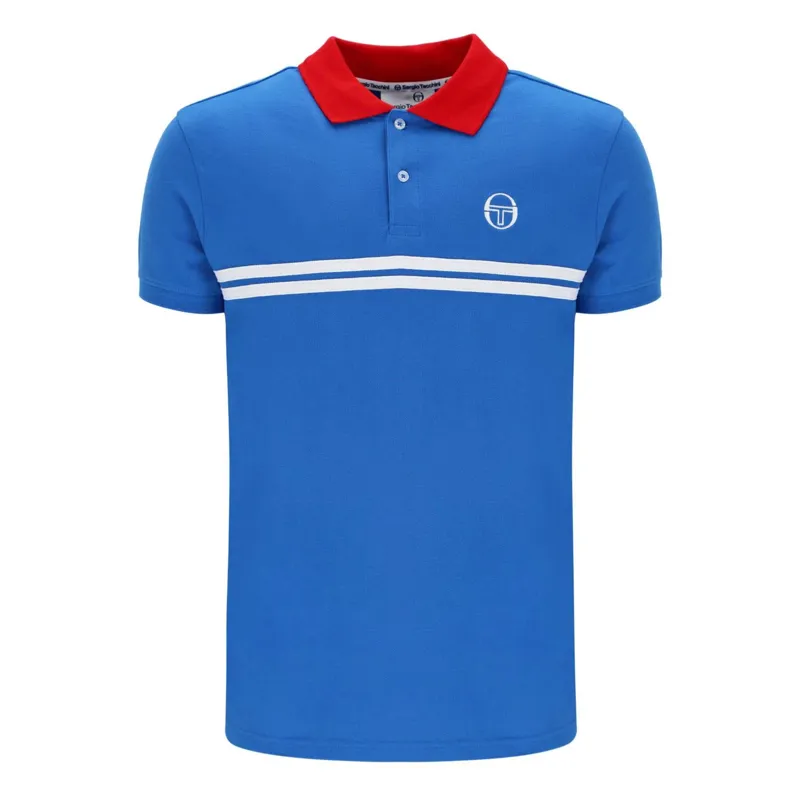 Sergio Tacchini Supermac Polo T-shirt Blue/Rush LARGE ONLY LAST ONE