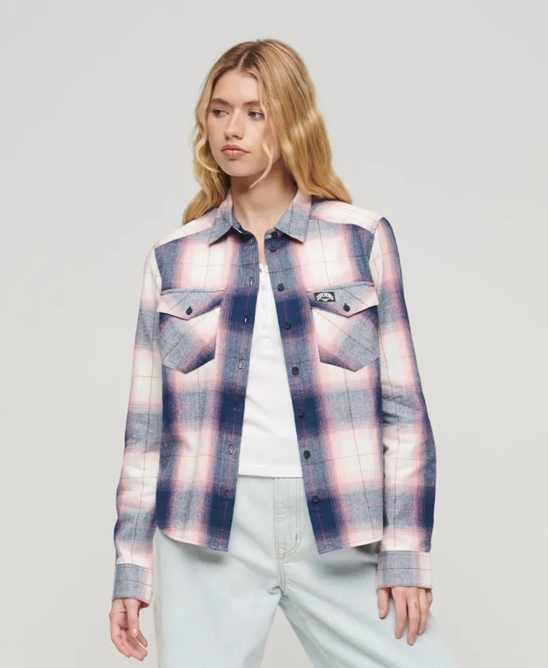 Superdry lumberjack check flannel shirt Pink