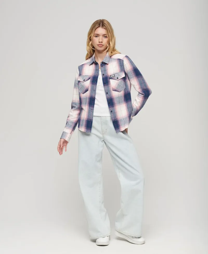 Superdry lumberjack check flannel shirt Pink-2