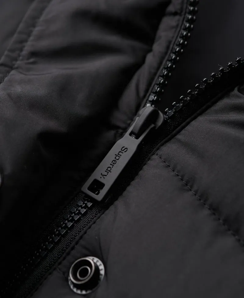Superdry fuji mid length puffer coat Black-2