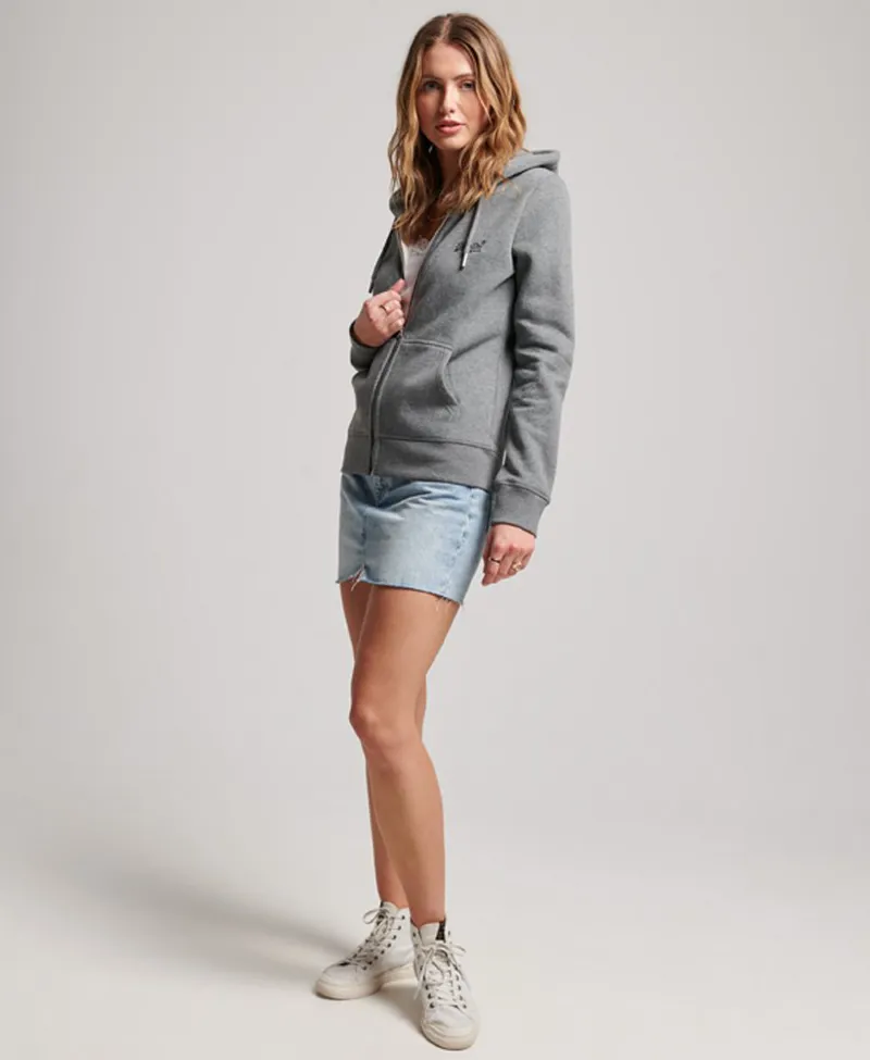 Superdry vintage logo zip hoodie Charcoal-3