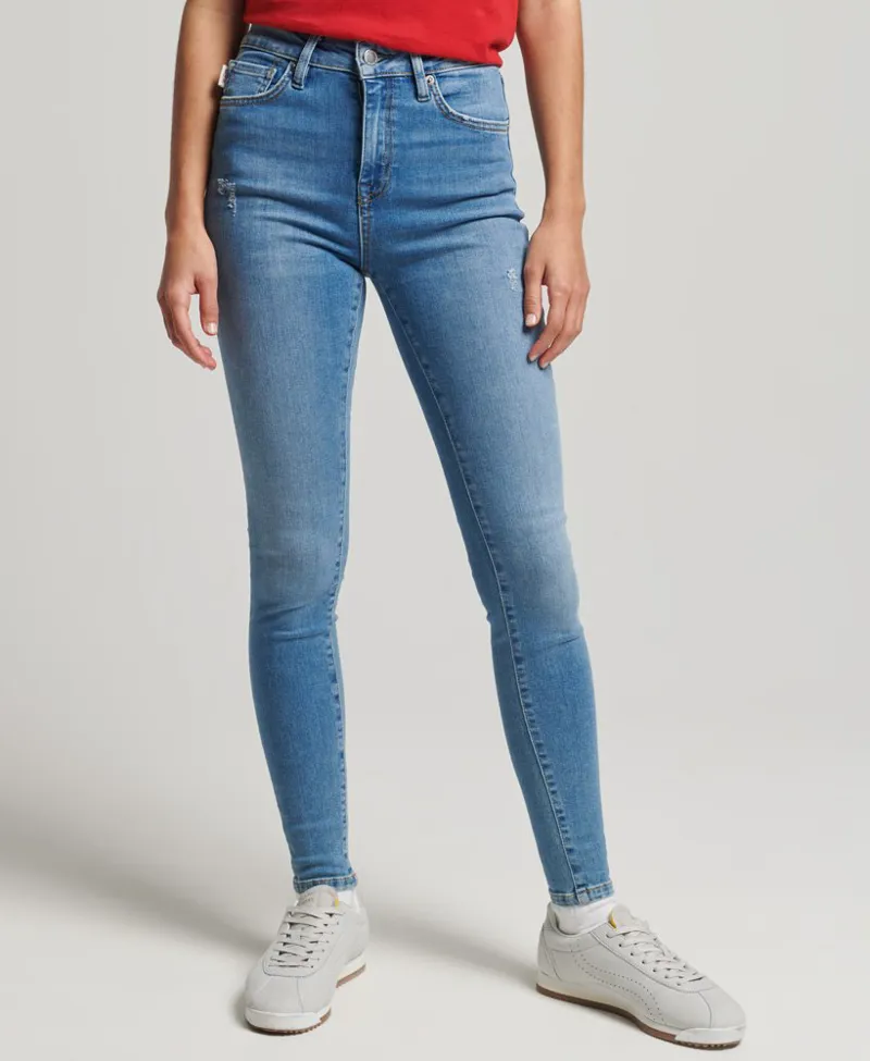 Superdry high rise skinny jeans mid Blue