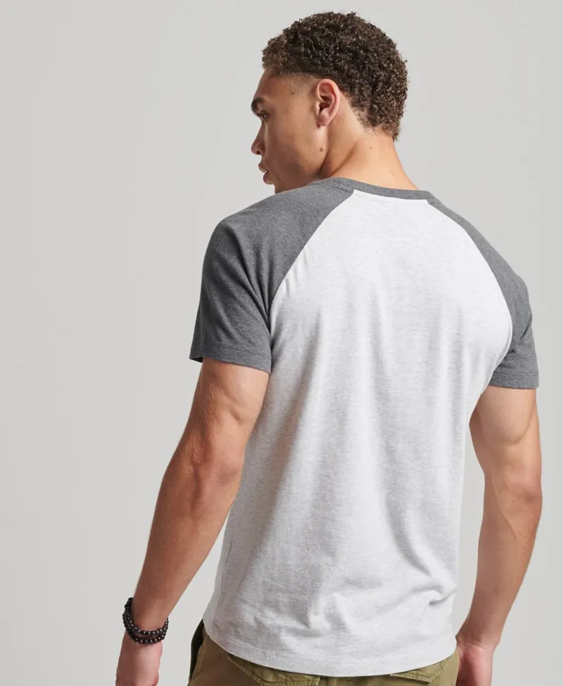 Superdry Baseball Raglan T-shirt Glacier Grey MEDIUM LAST ONE-3