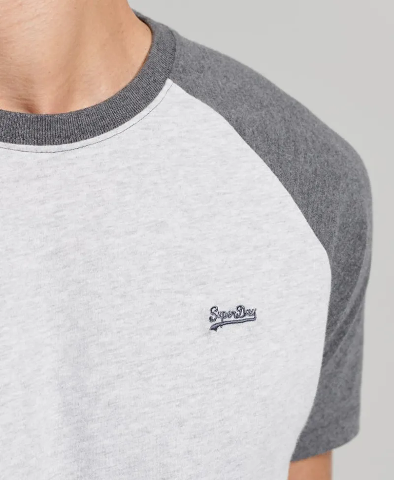 Superdry Baseball Raglan T-shirt Glacier Grey MEDIUM LAST ONE-1