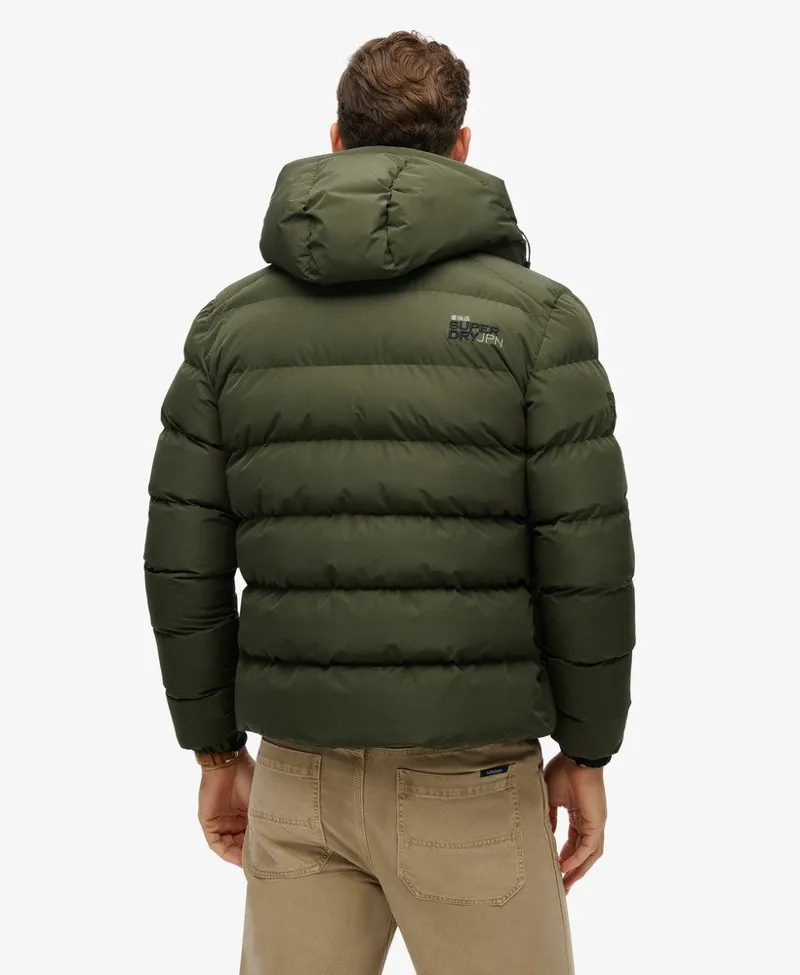 Superdry Hooded Sports Puffer Jacket Green