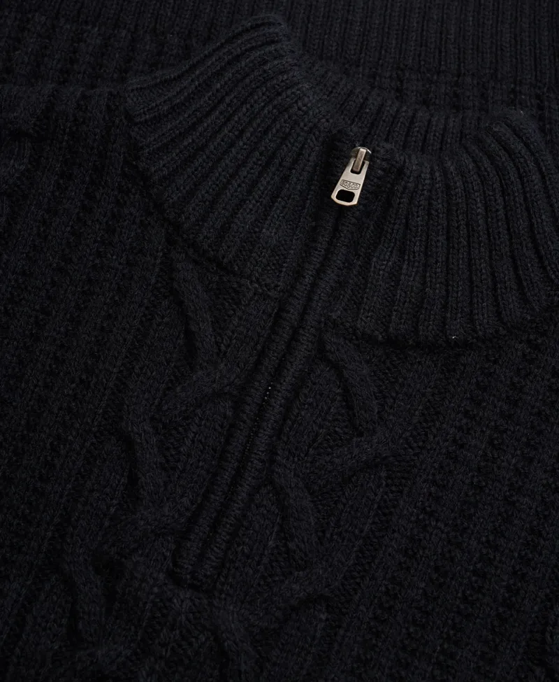 Superdry Jacob Cable Half Zip Knit Eclipse Navy-1