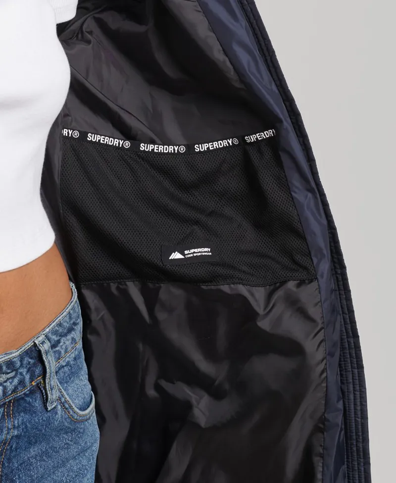 Superdry mountain luxe longline coat Navy-3