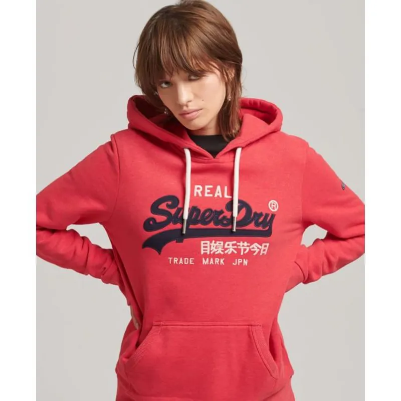 Superdry Ladies W2011556A 6GE trademark japan hoodie Red