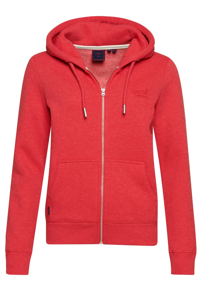 Superdry vintage logo zip hoodie Red-1