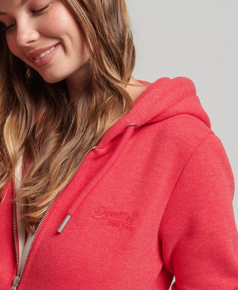 Superdry vintage logo zip hoodie Red-3