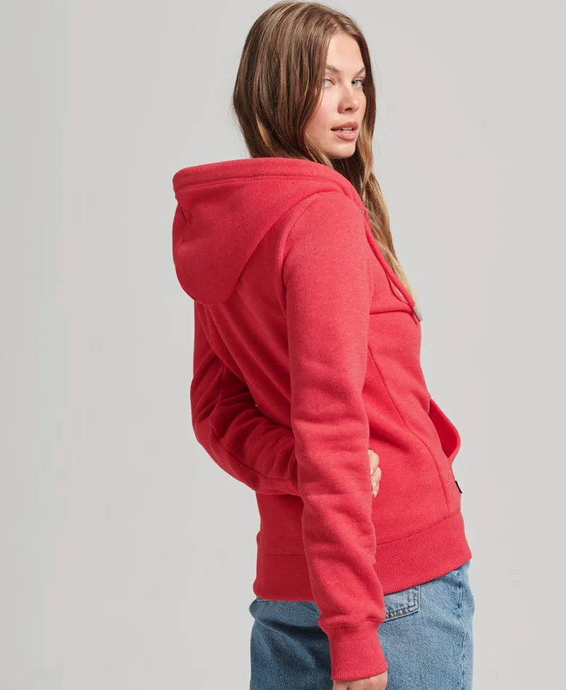Superdry vintage logo zip hoodie Red-4