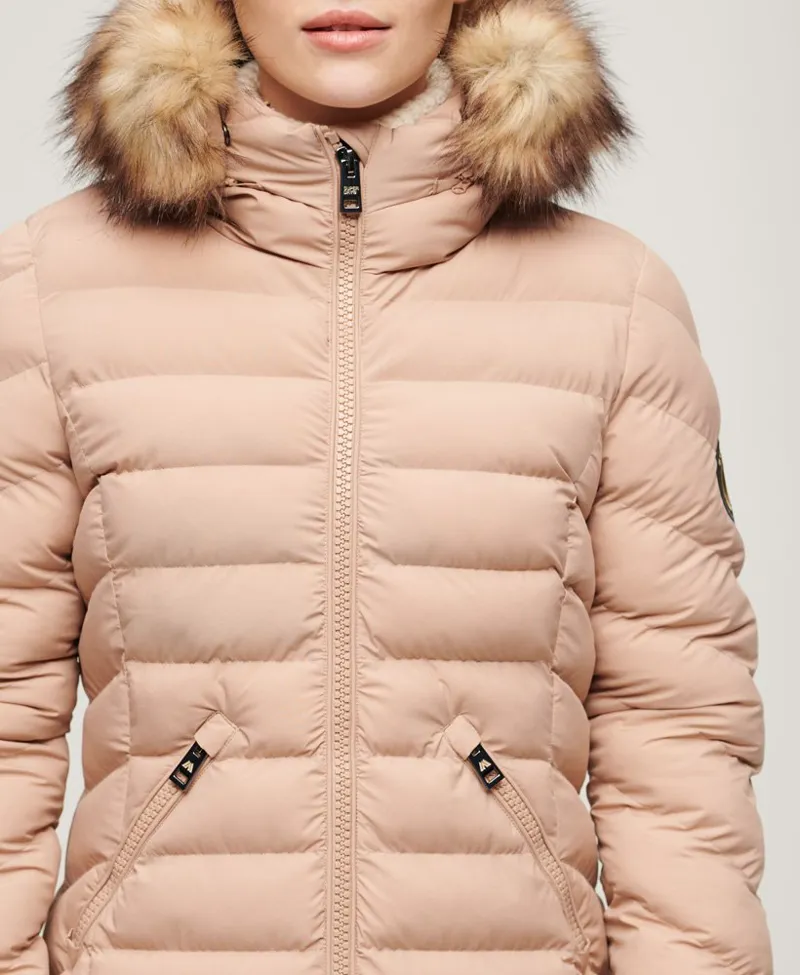 Superdry mid length fuji jacket Winter Taupe-5