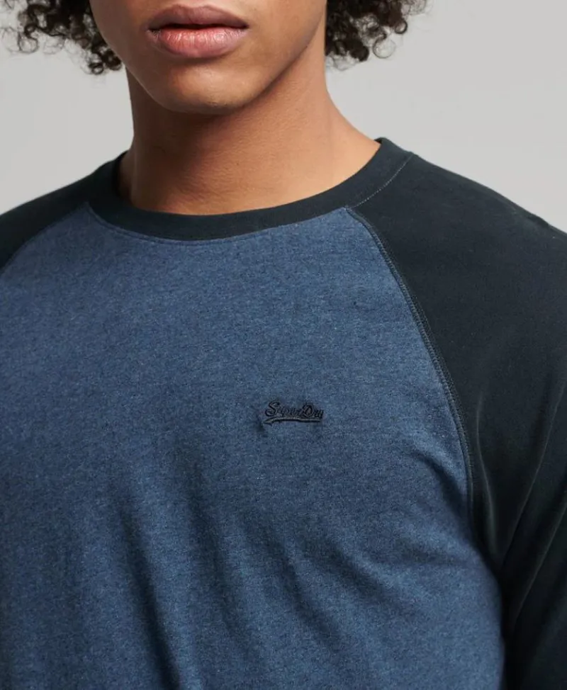 Superdry Baseball Long  Sleeve T-Shirt  Blue/Eclipse Navy LARGE ONLY-2