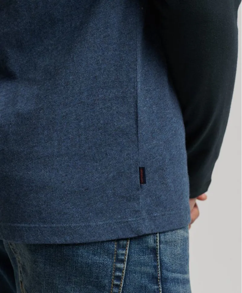 Superdry Baseball Long  Sleeve T-Shirt  Blue/Eclipse Navy LARGE ONLY-3